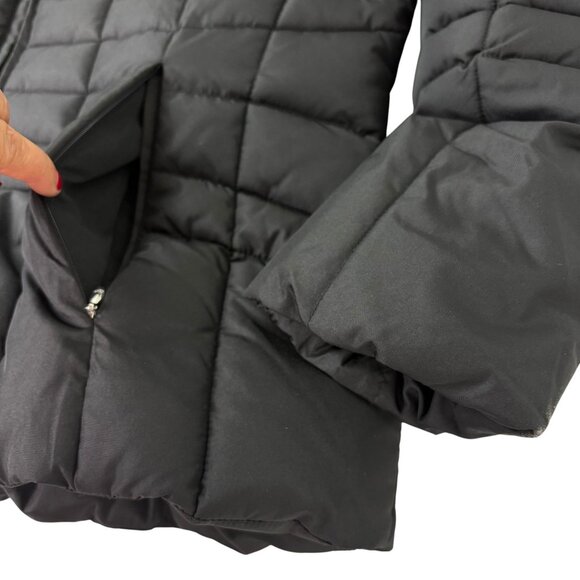 Calvin Klein Women’s Black Hooded Winter Coat Puffer Jacket Size Large - Picture 10 of 15